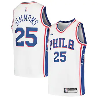 youth nike ben simmons white philadelphia 76ers swingman je-515